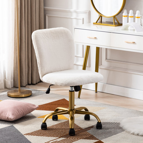 White Fuzzy Fur Desk Chair Wayfair